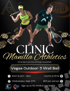Manilla Athletics outdoor racquetball clinic at the 3WallBall World Championships